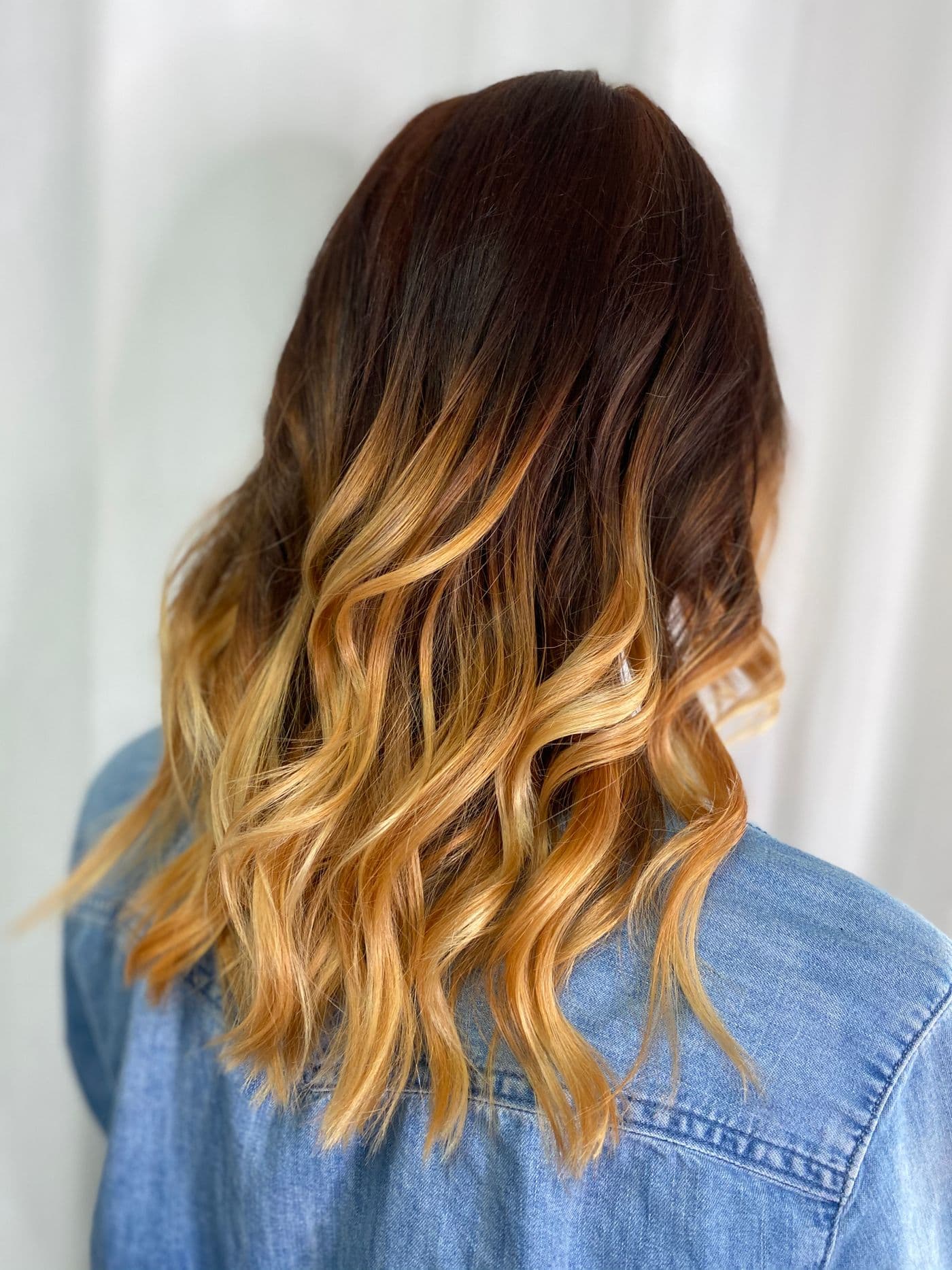 Close-up of hand-painted balayage placement, Megas Hair Salon Coquitlam
