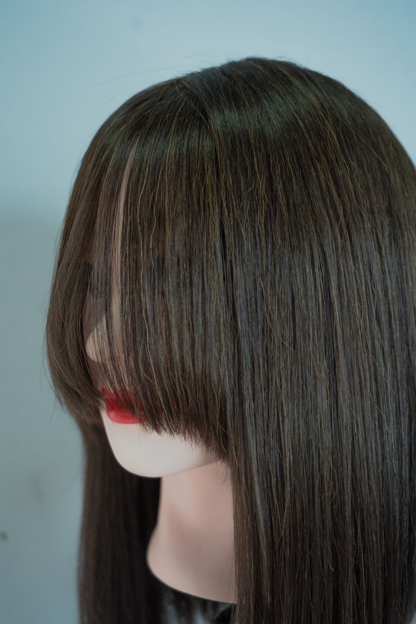 Custom-mixed rich colour result at Megas Hair Salon, Coquitlam