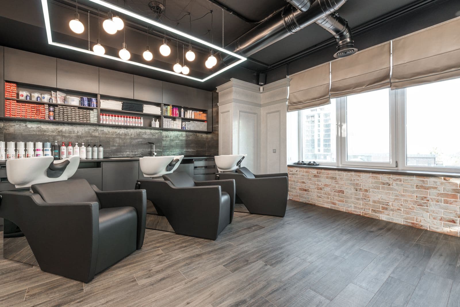 Megas Hair Salon interior, styling floor — Coquitlam